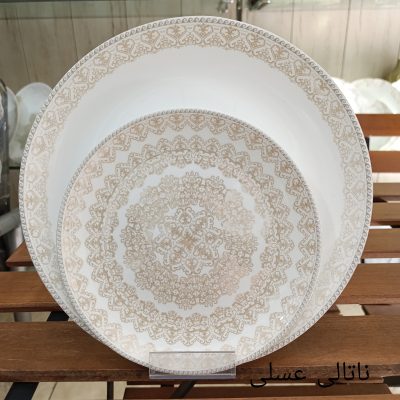 سرویس آرکوپال 26 پارچه طرح ناتالی عسلی برند آیرا اپال (کارخانه مقصود)