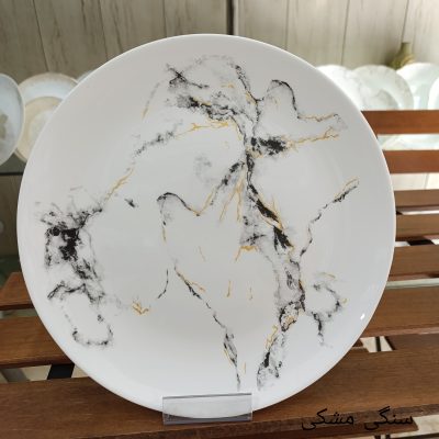 سرویس آرکوپال 26 پارچه طرح سنگی قالب گرد لب ساده برند آیرا اپال (کارخانه مقصود)