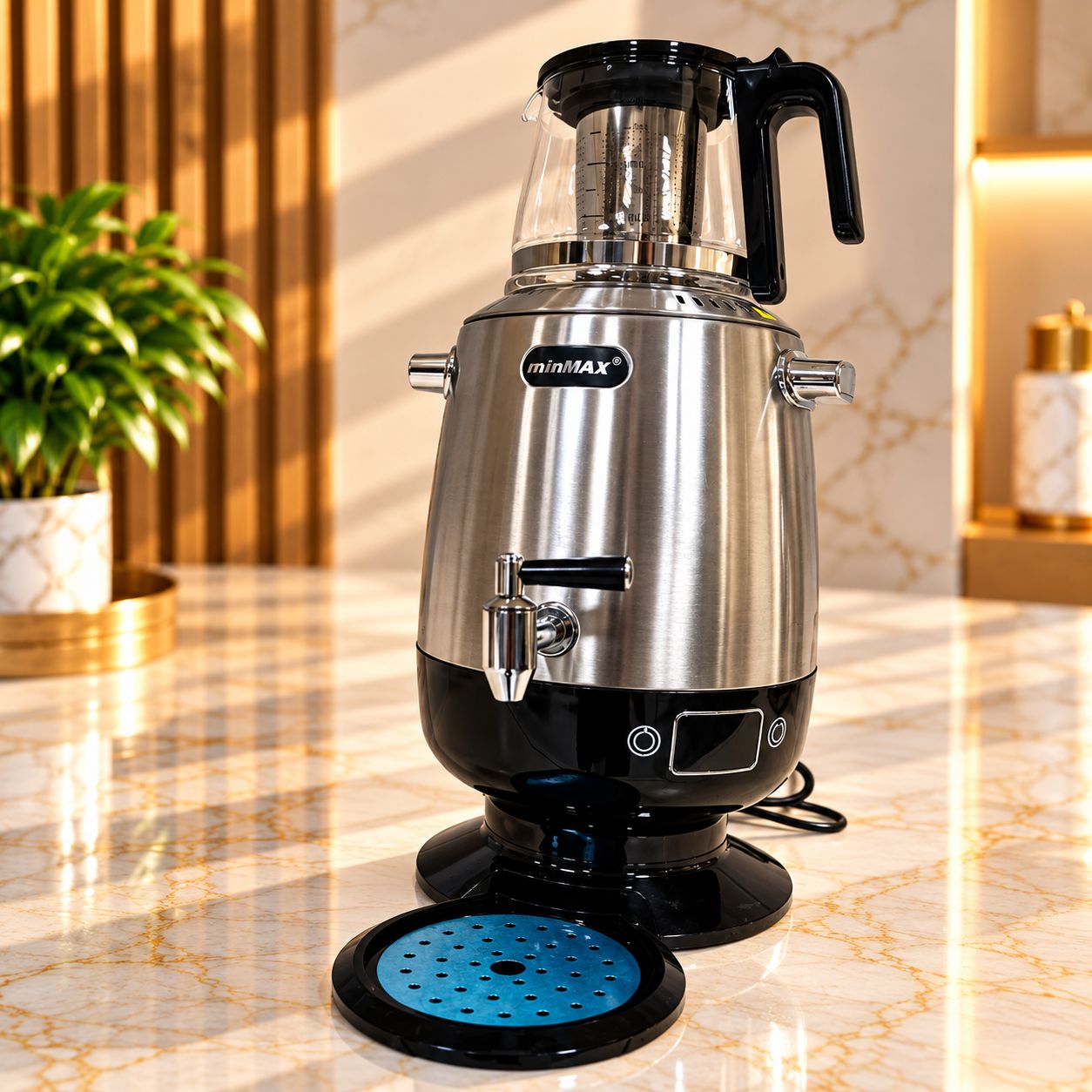 چای ساز سماوری مین مکس مدل MT-024 ظرفیت ۴ لیتر چای ساز سماوری مین مکس مدل MT-024 ظرفیت ۴ لیتر